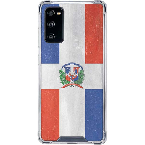 Dominican Republic Flag Distressed Galaxy S20 FE Clear Case
